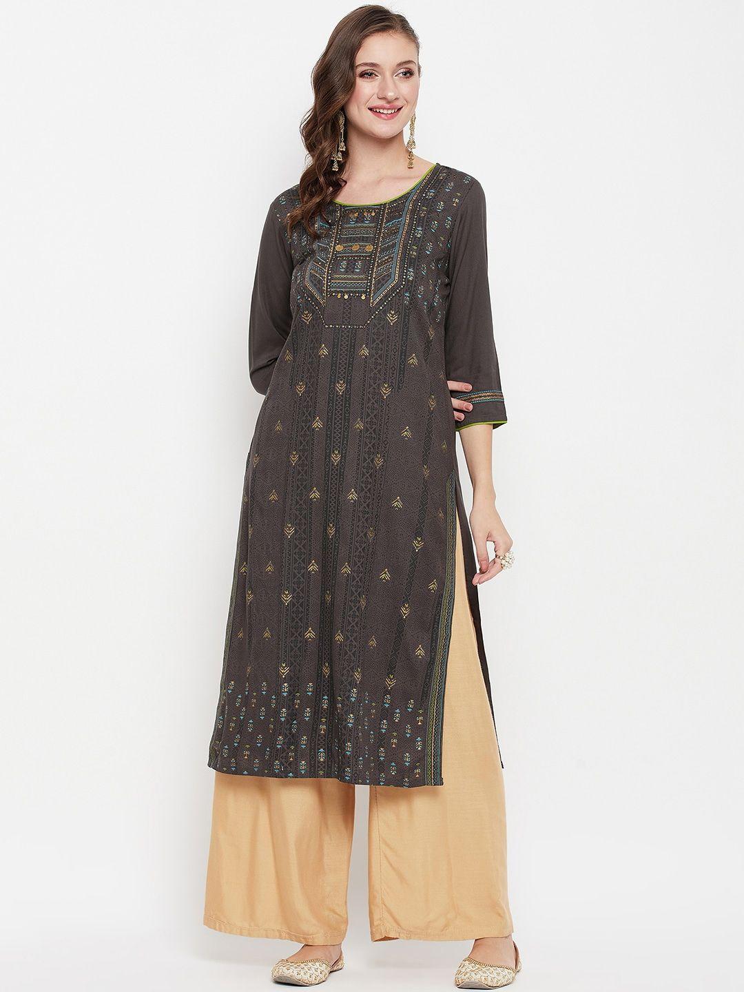 cantabil ethnic motifs printed sequinned kurta