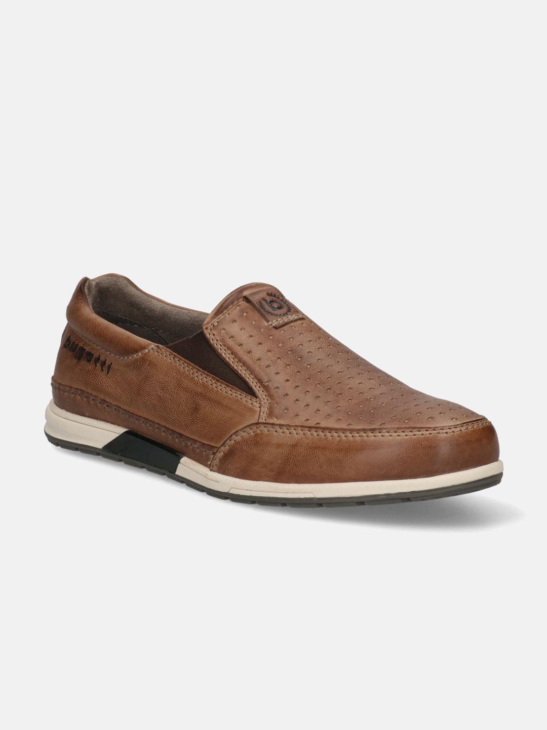 bugatti men textured nubuck slip-on sneakers