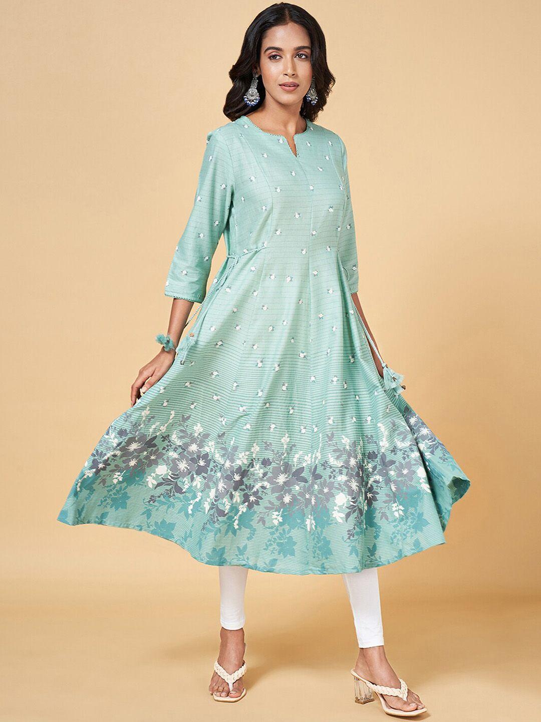 rangmanch by pantaloons floral printed anarkali kurta