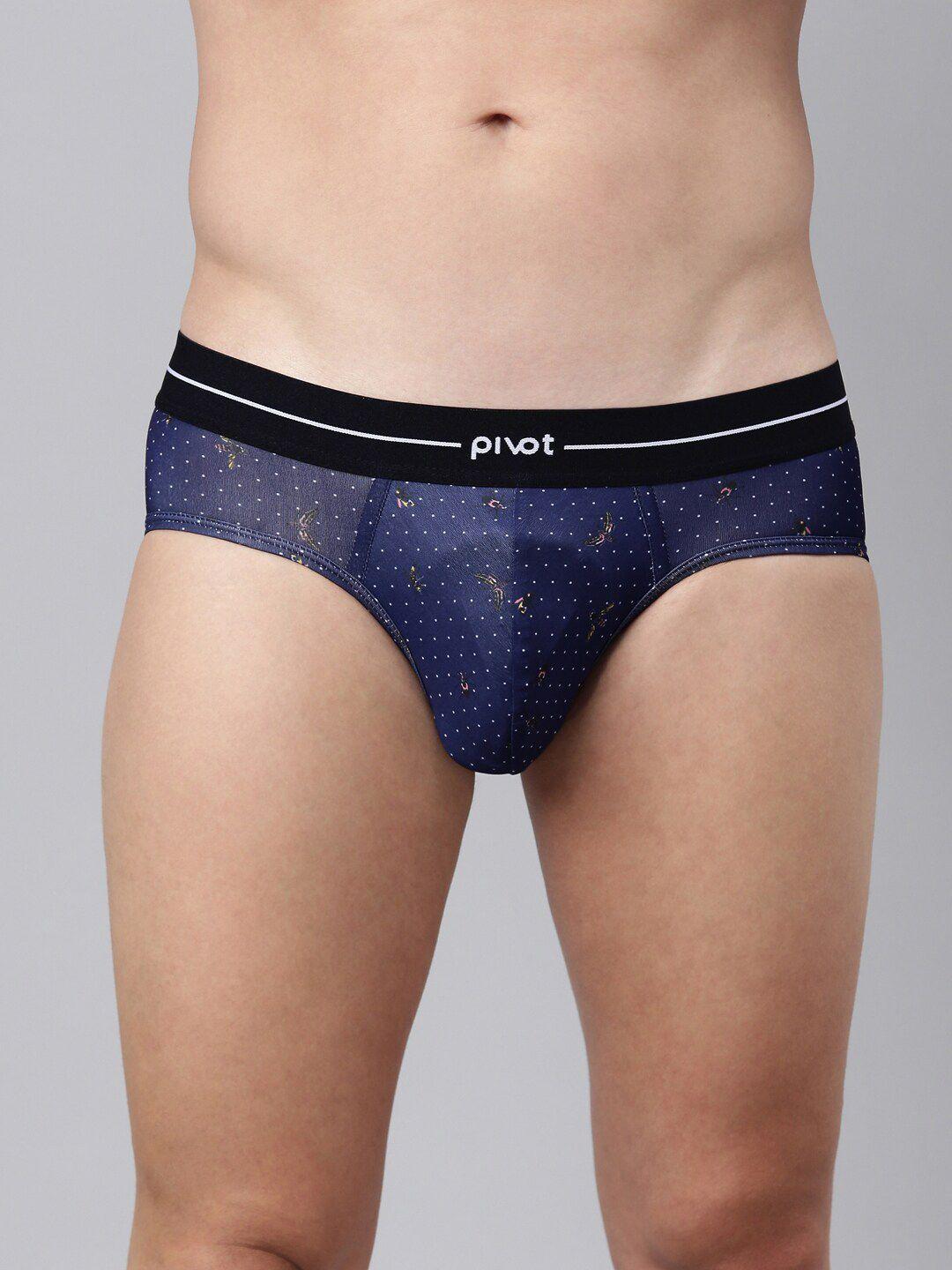 pivot men mid-rise polka dots printed basic briefs