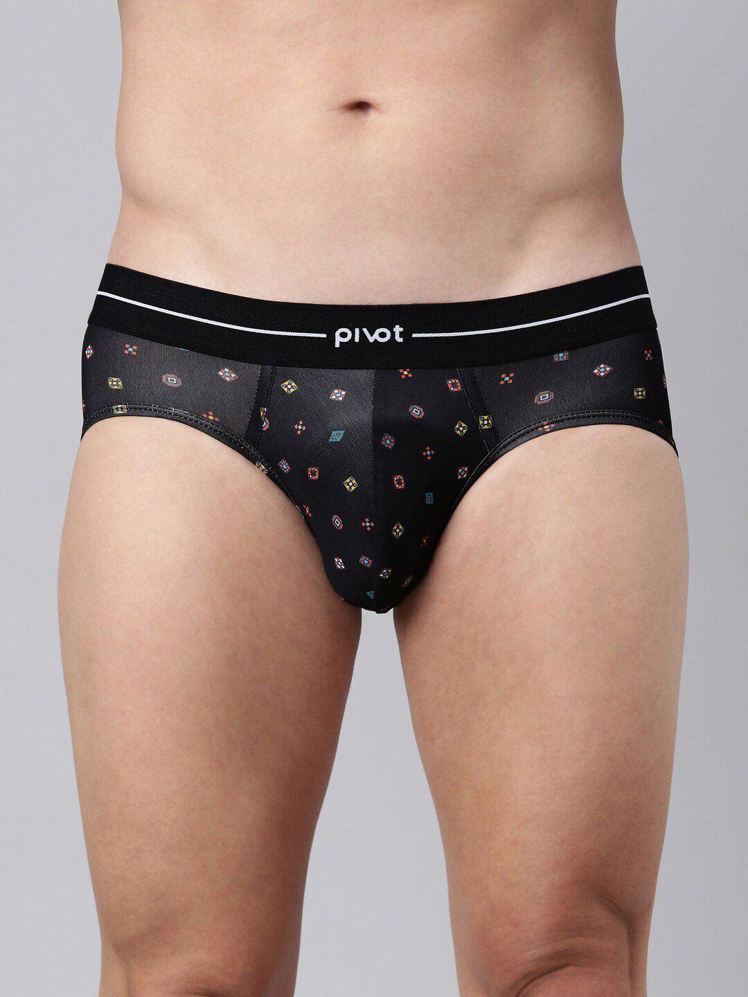 pivot men mid-rise conversational printed basic briefs