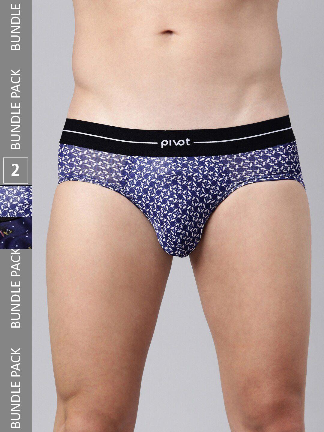 pivot men pack of 2 mid-rise assorted basic briefs