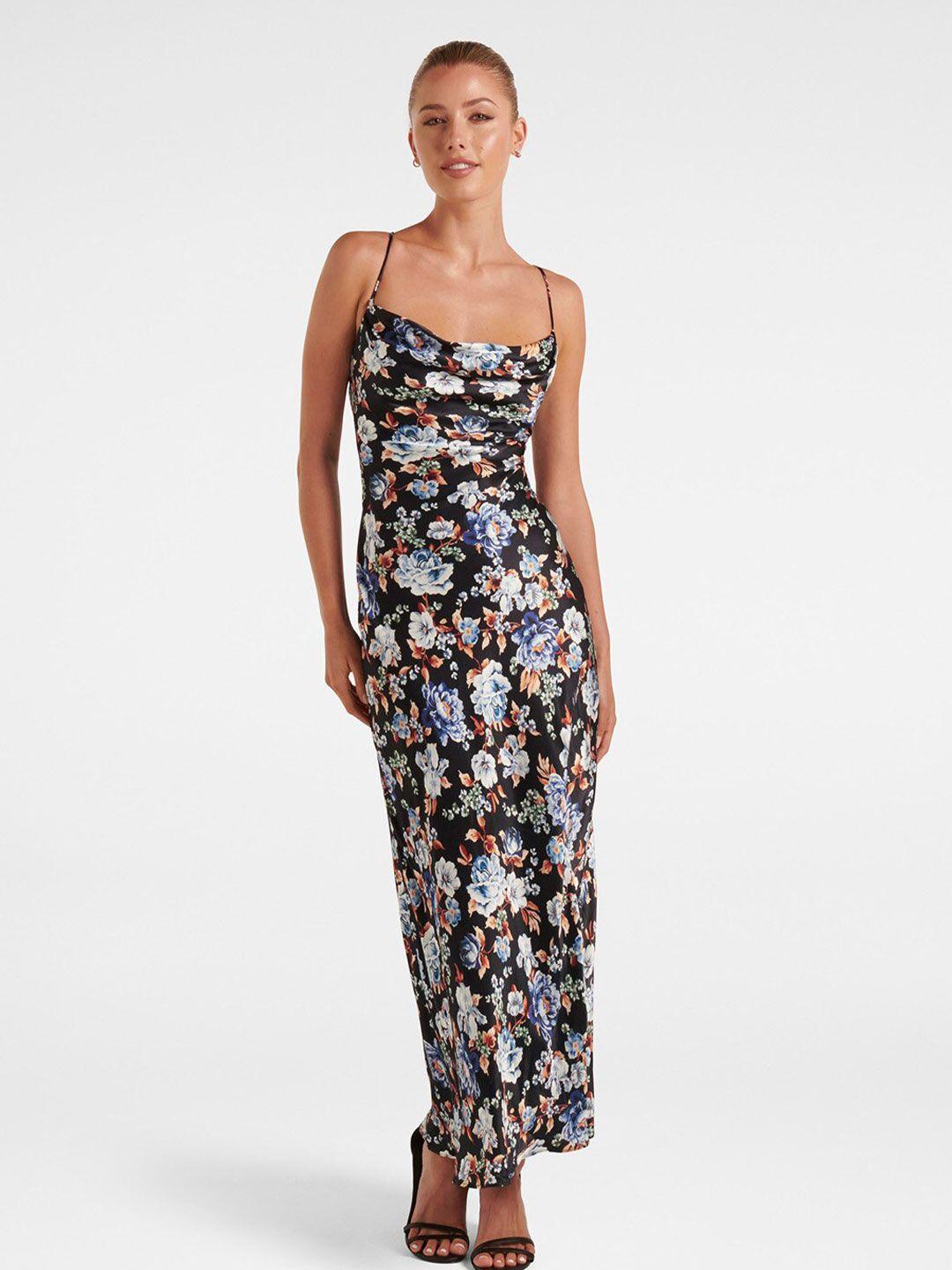 forever new floral printed shoulder straps maxi dress