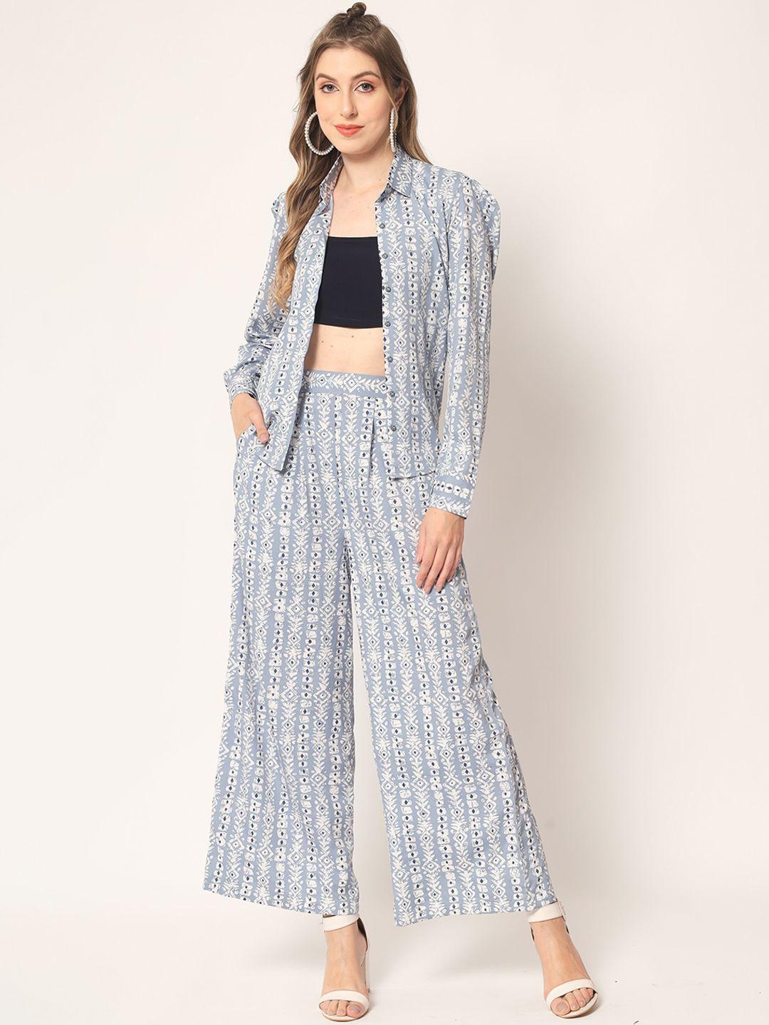 kalini printed long sleeves shirt & trouser