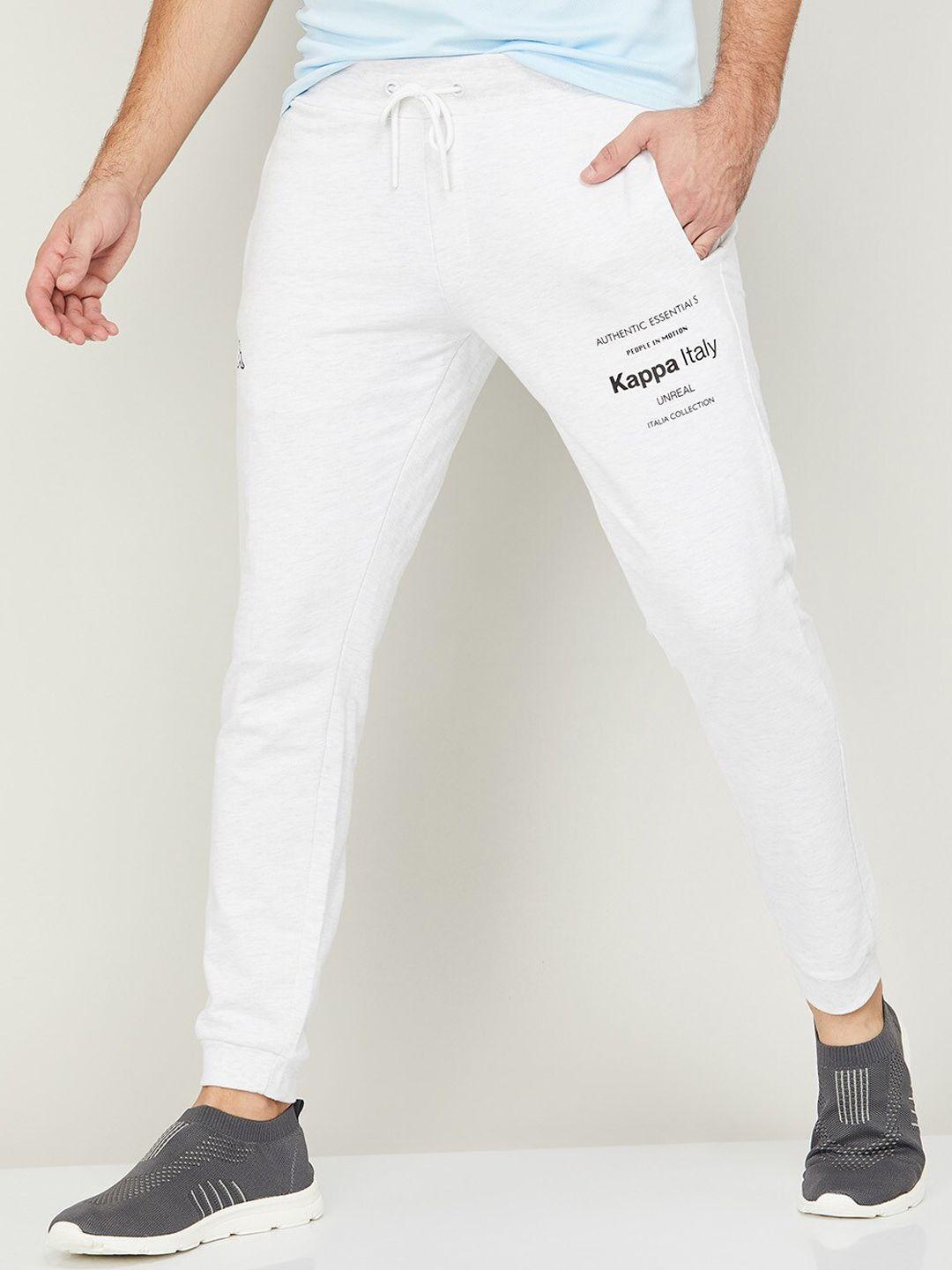 kappa men mid-rise slim-fit cotton joggers