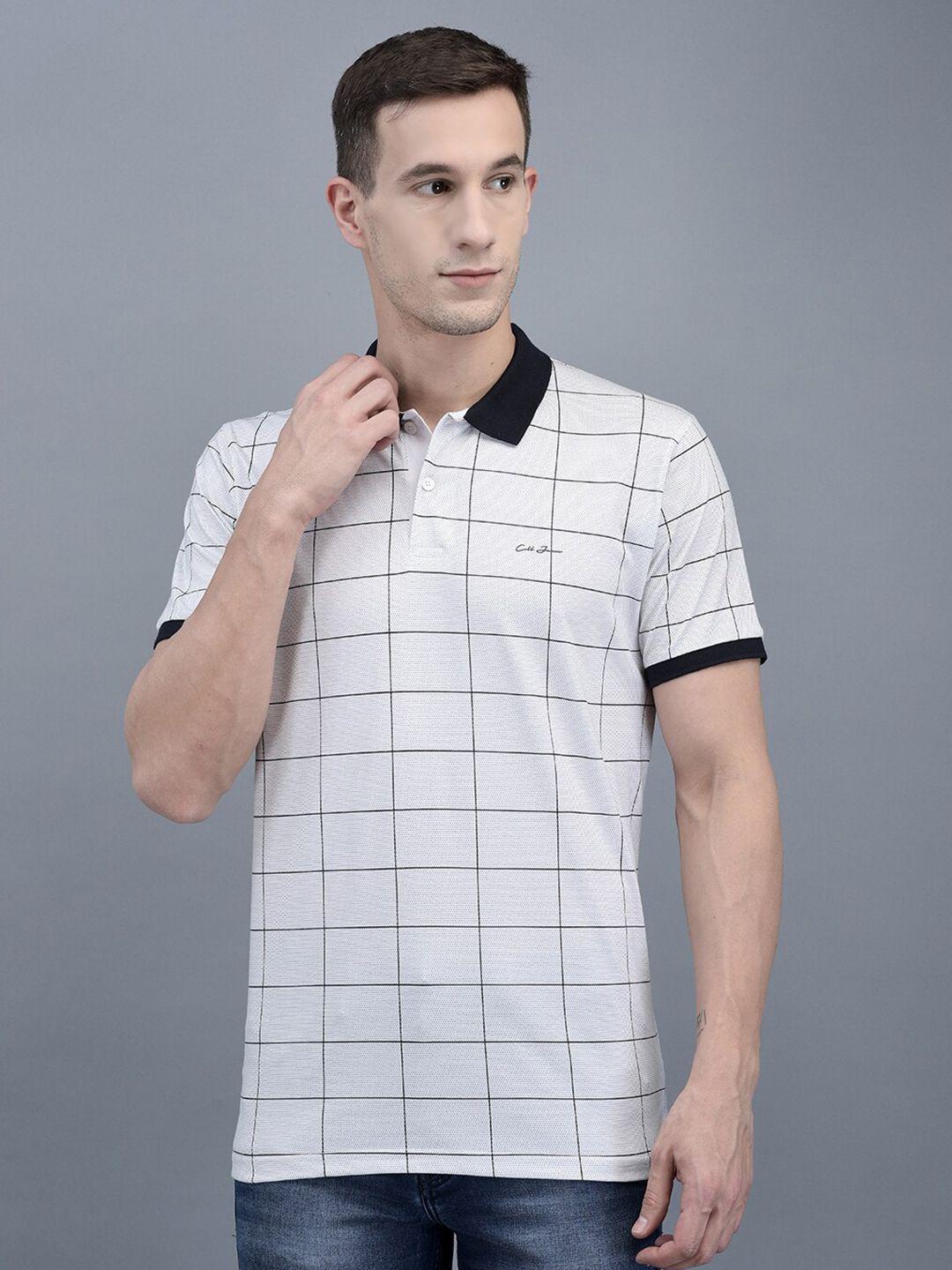 cobb checked polo collar cotton casual t-shirt