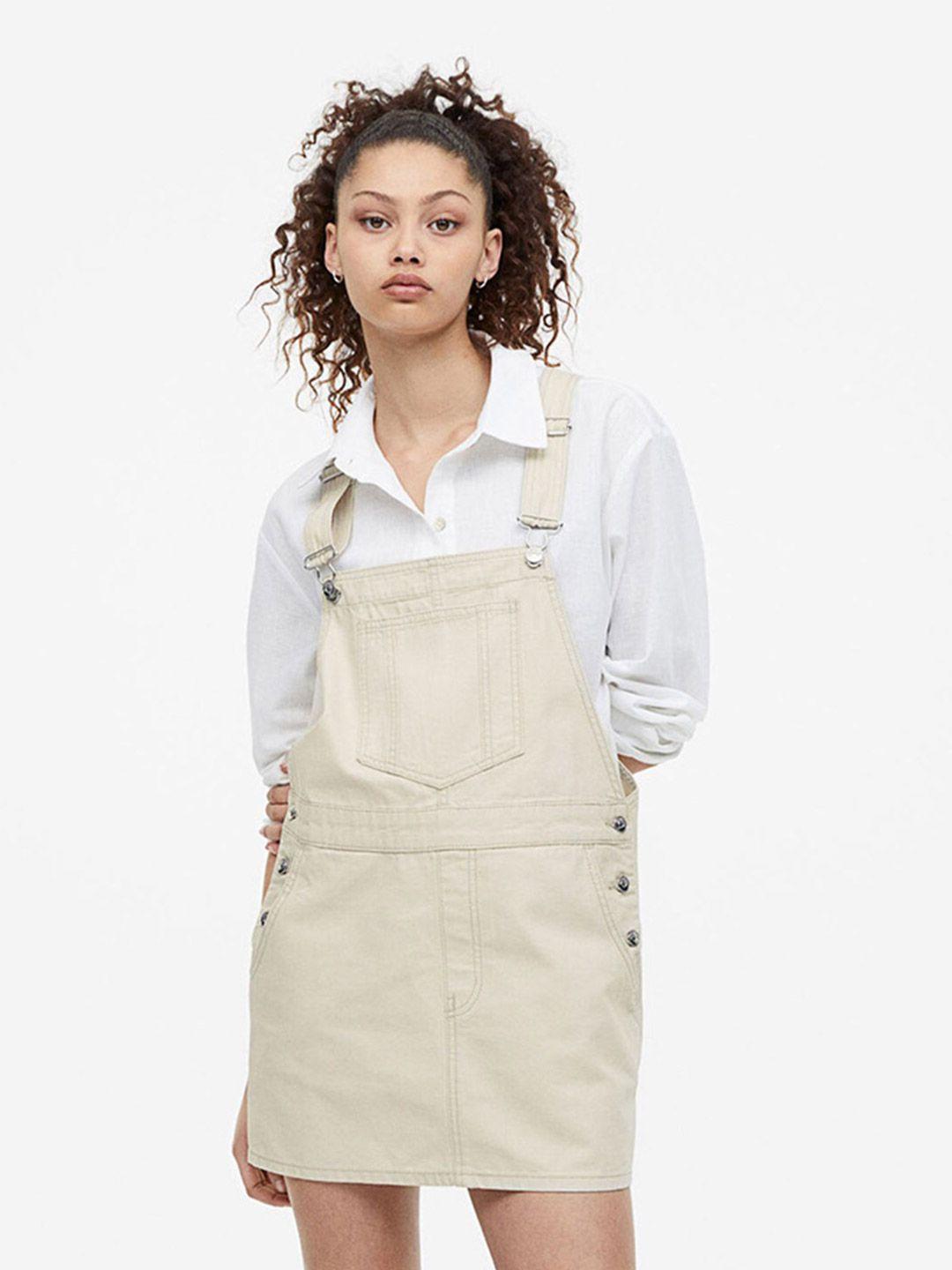 h&m denim dungaree dress