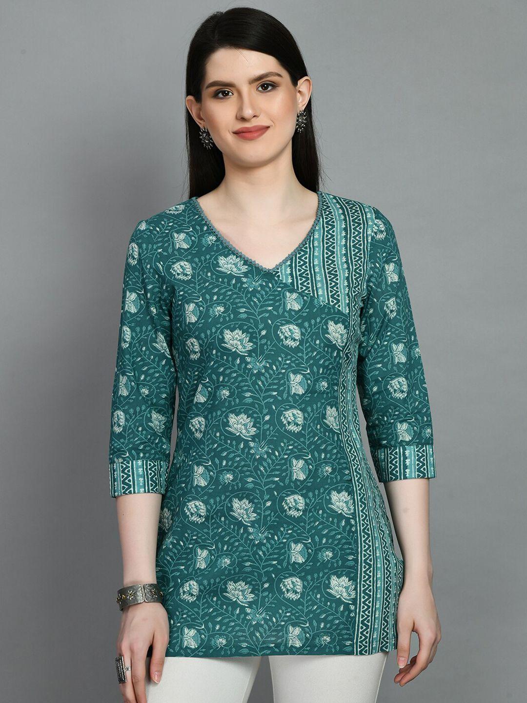 meesan ethnic printed cotton tunic