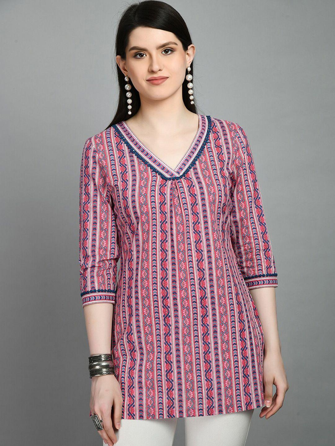 meesan ethnic printed cotton kurti