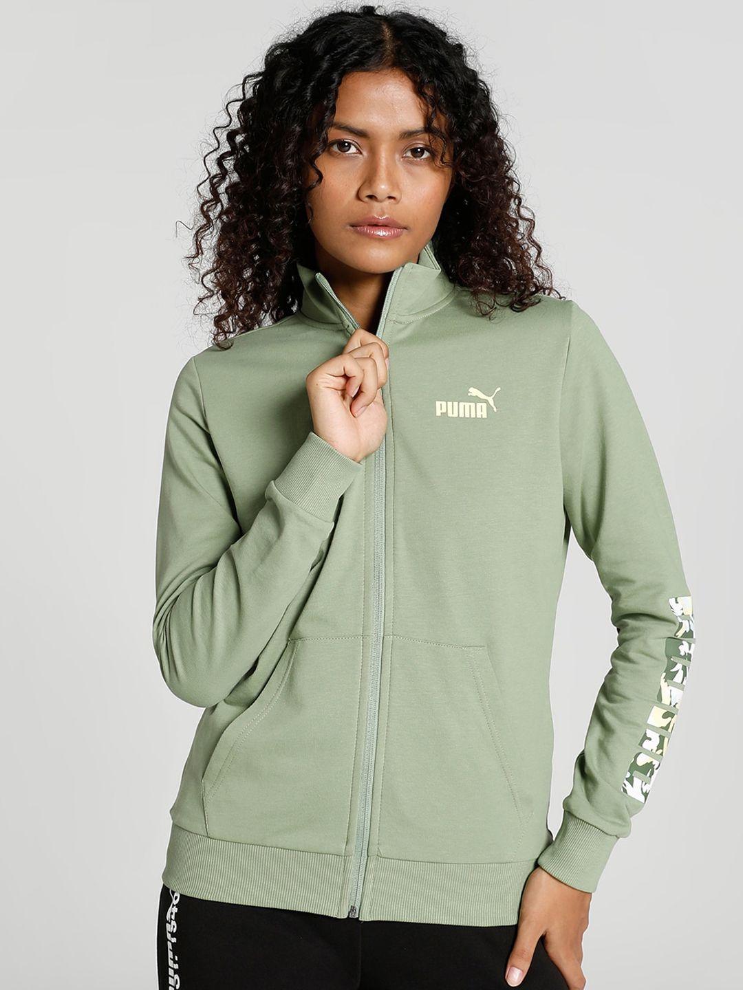 puma flower logo knitted sporty jacket