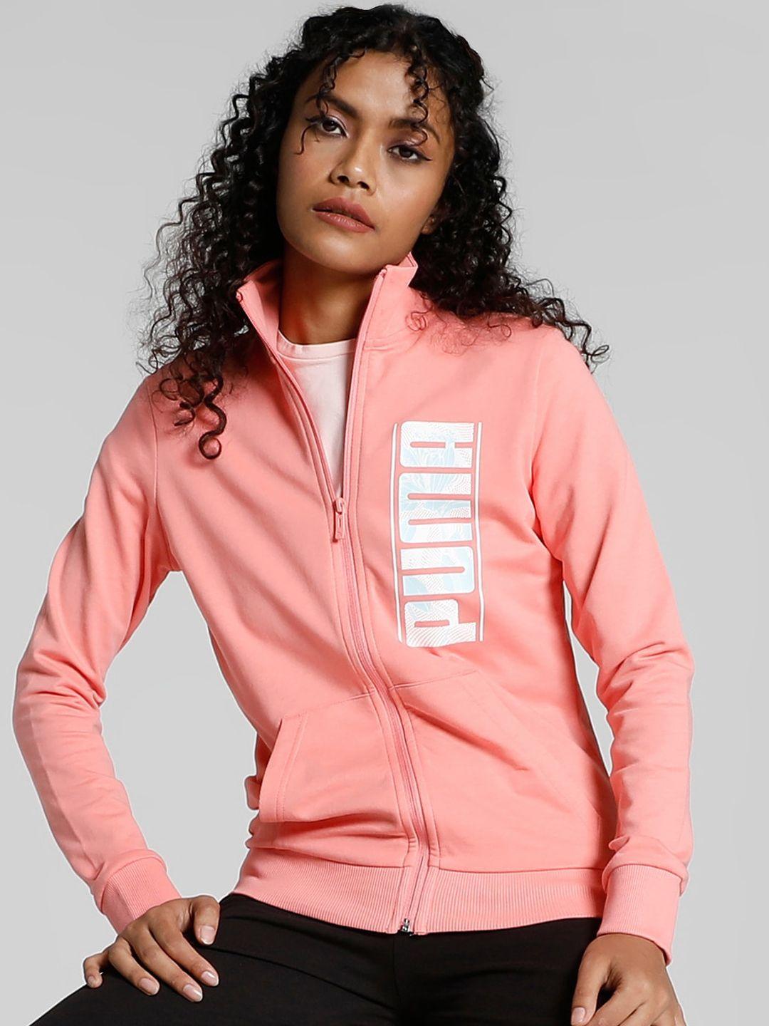 puma women abstract graphic printed cotton sporty jacket