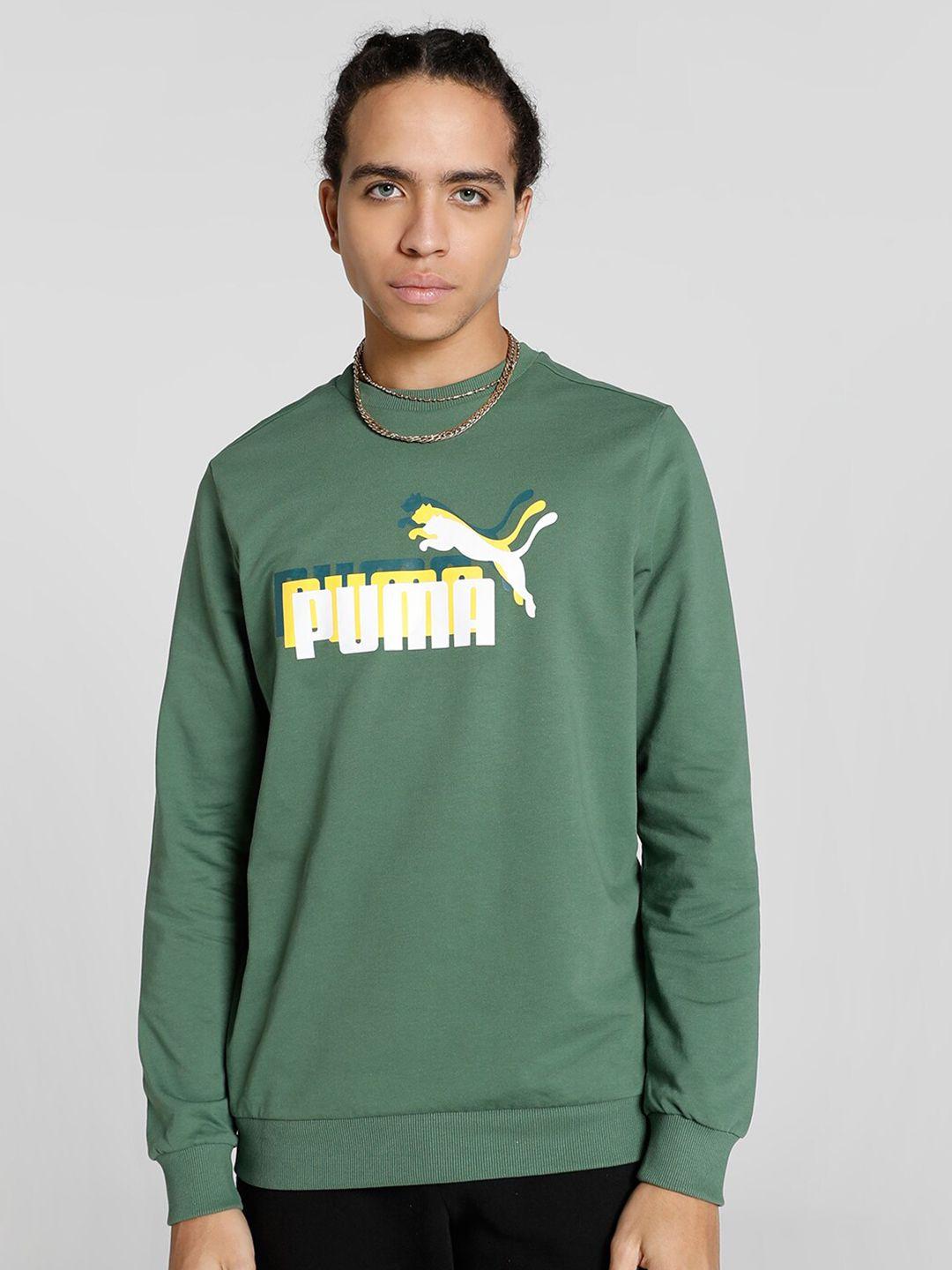 puma graphic printed crew neck cotton sweatshirt