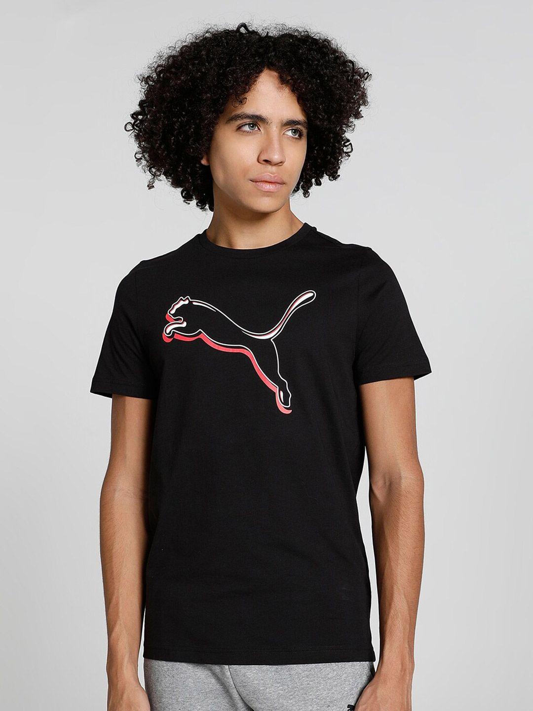 puma men graphic printed cotton slim fit t-shirt