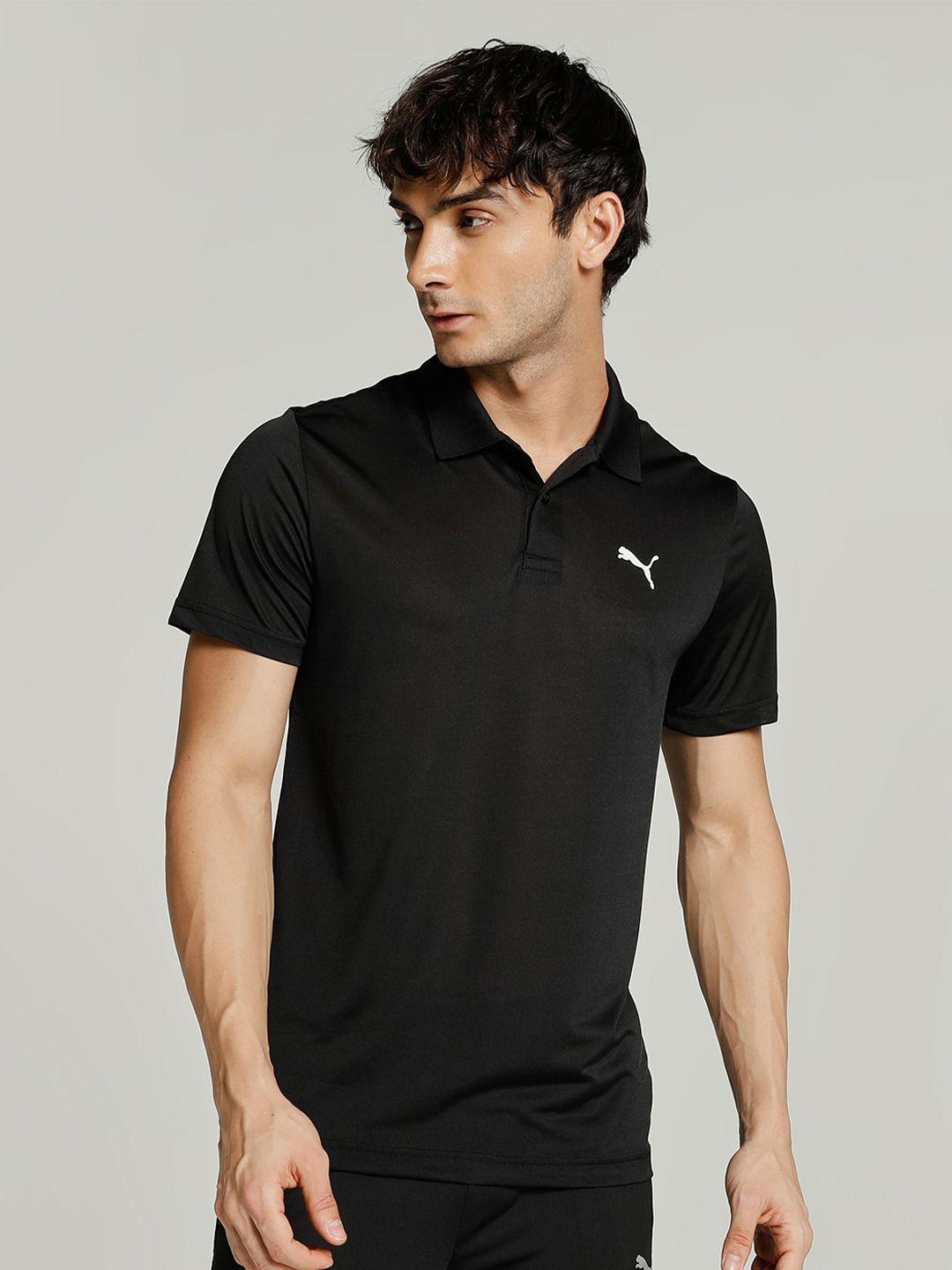 puma logo-printed poly polo slim fit t-shirt