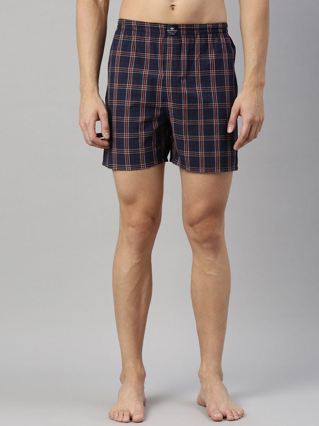 metronaut men checked pure cotton boxers