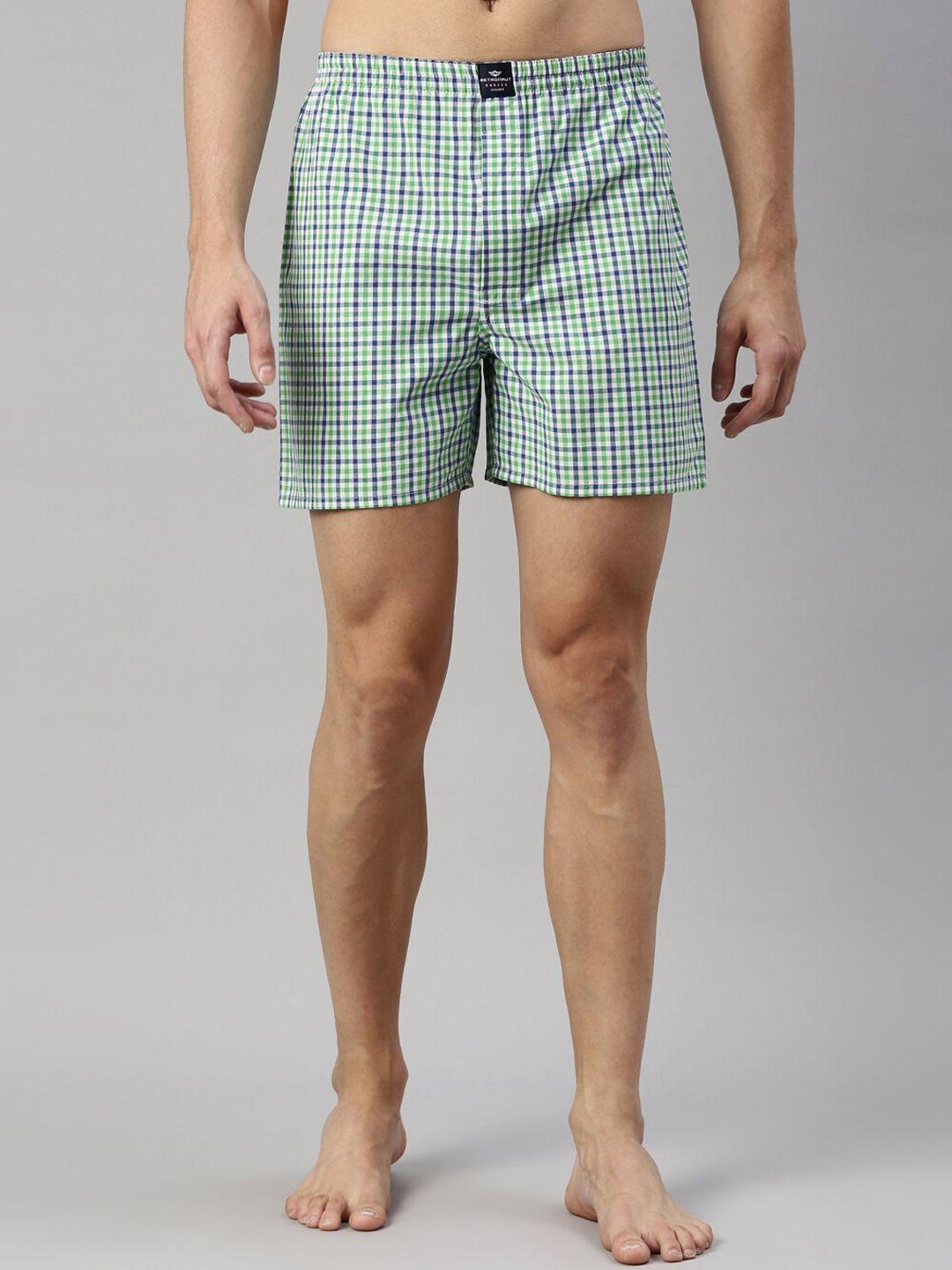 metronaut men checked pure cotton boxers