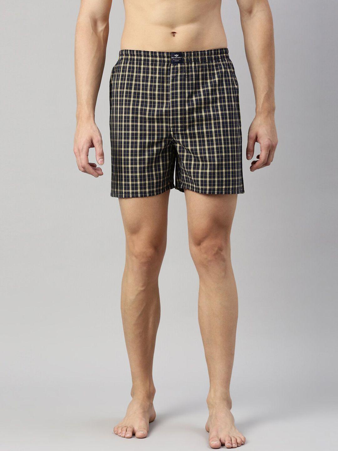 metronaut men checked pure cotton boxer