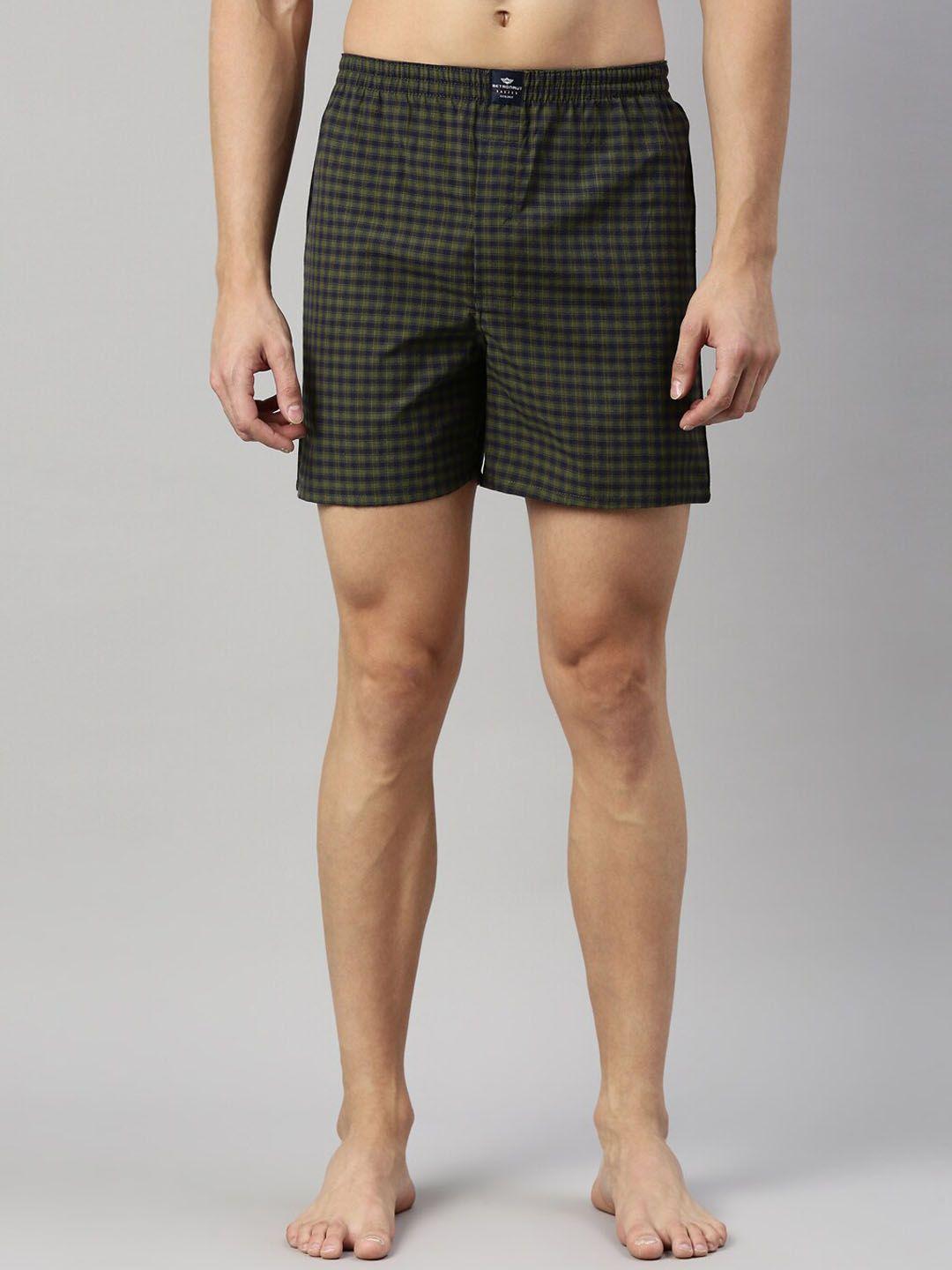 metronaut men checked pure cotton boxers