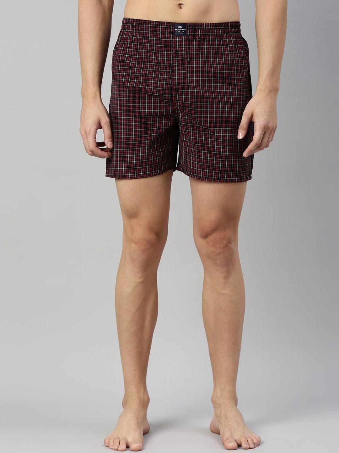 metronaut men mid-rise checked pure cotton boxers