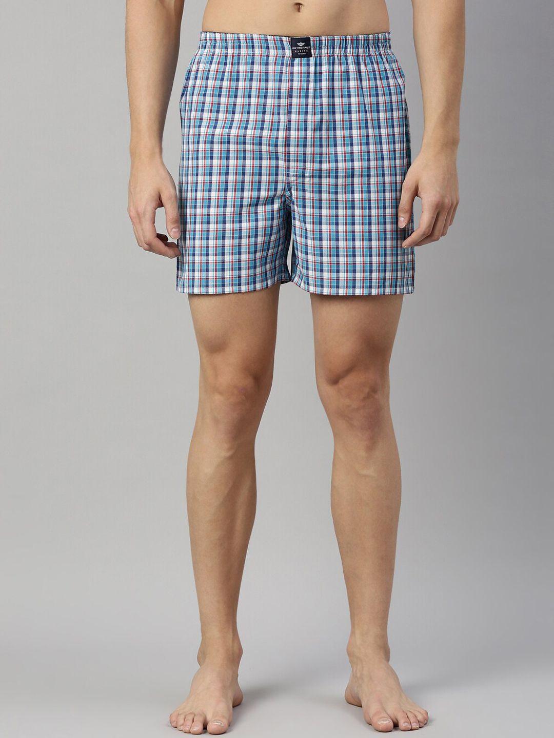 metronaut men mid-rise checked pure cotton boxers