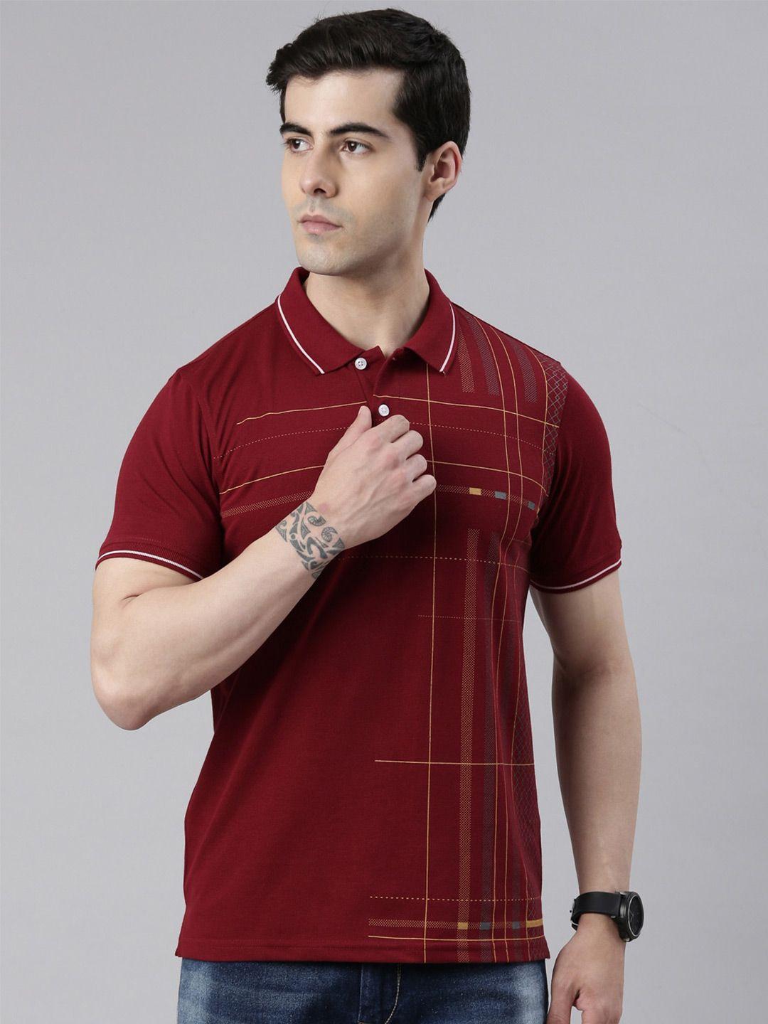 metronaut striped polo collar cotton t-shirt