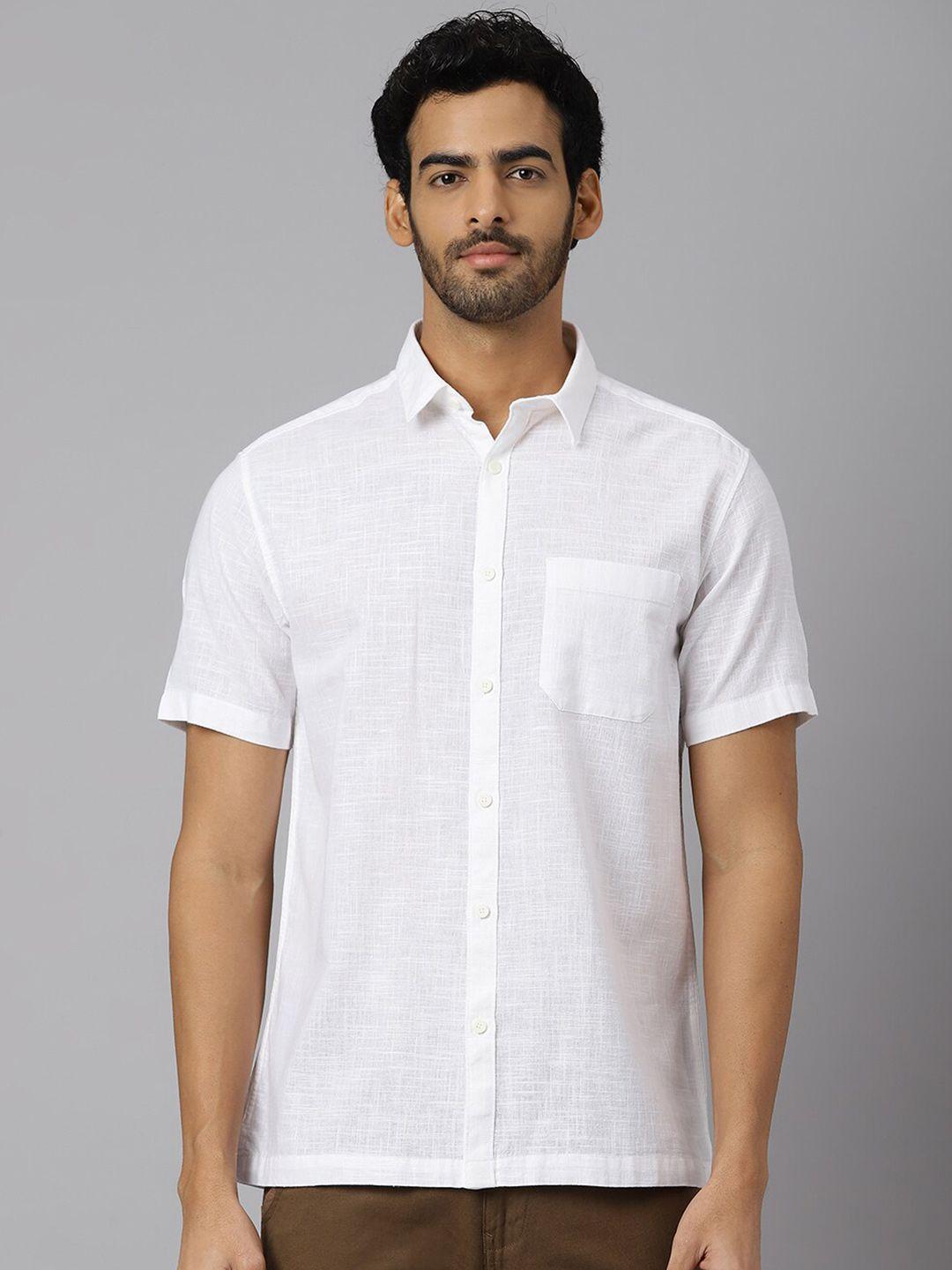 kingdom of white spread collar casual polycotton shirt