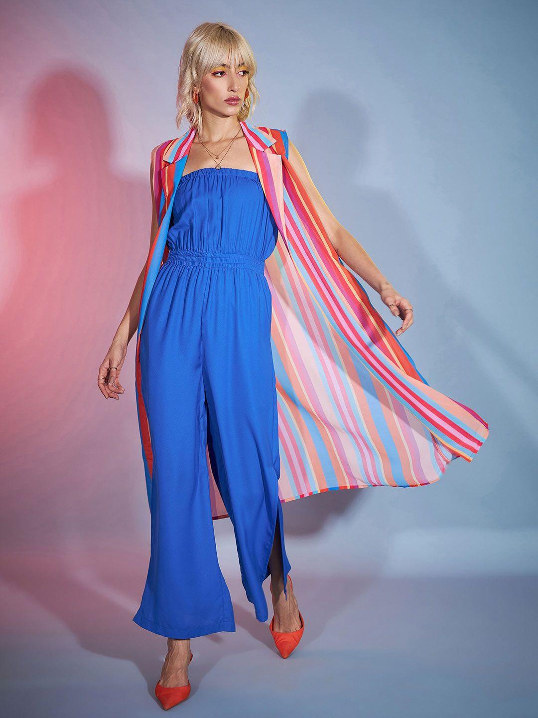 sassafras blue bardot basic jumpsuit with long shrug