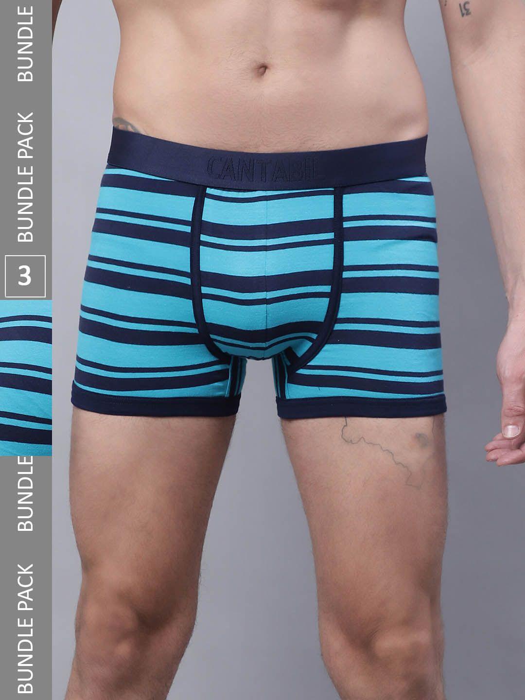 cantabil men pack of 3 striped basic briefs