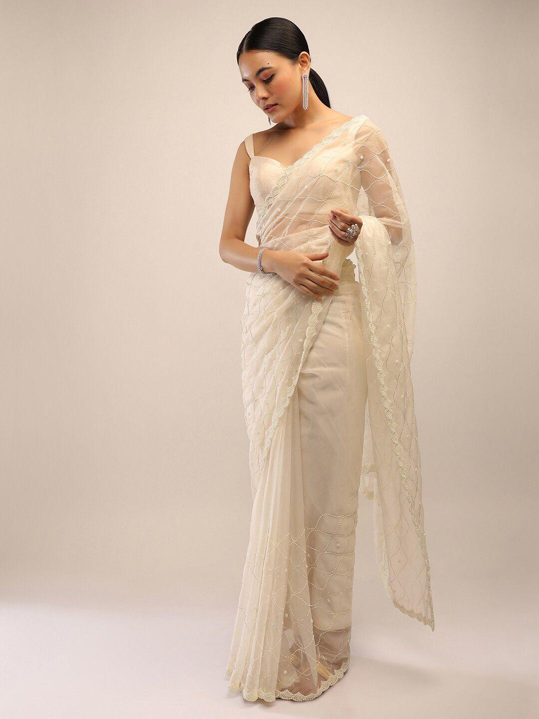 kalki fashion embellished beads and stones saree