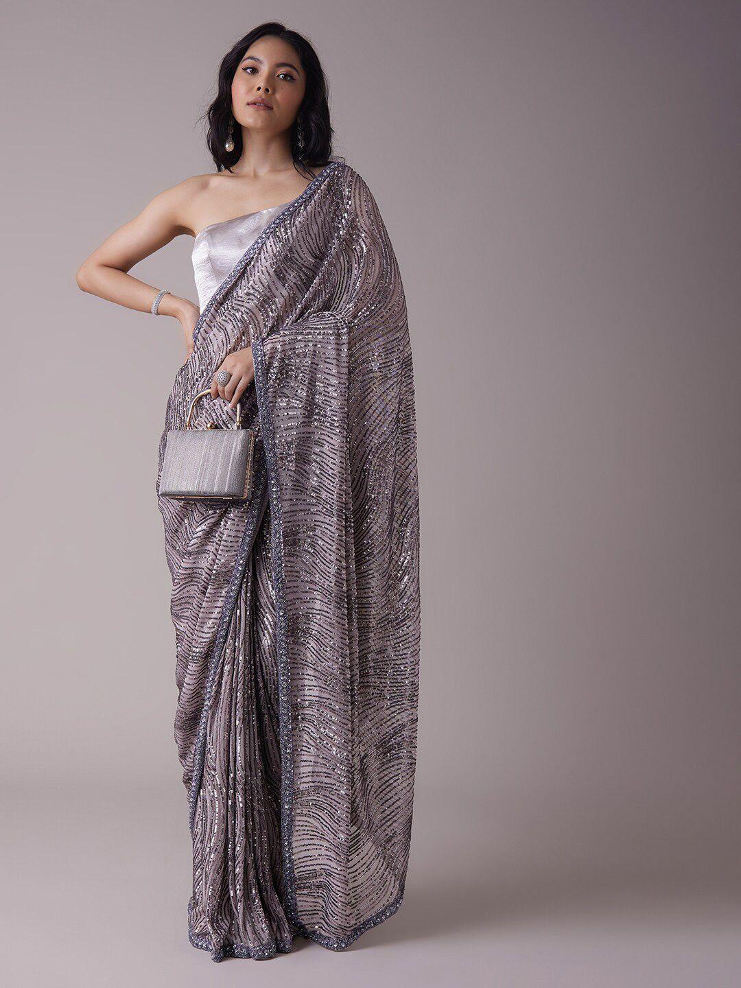 kalki fashion sequin embellished saree