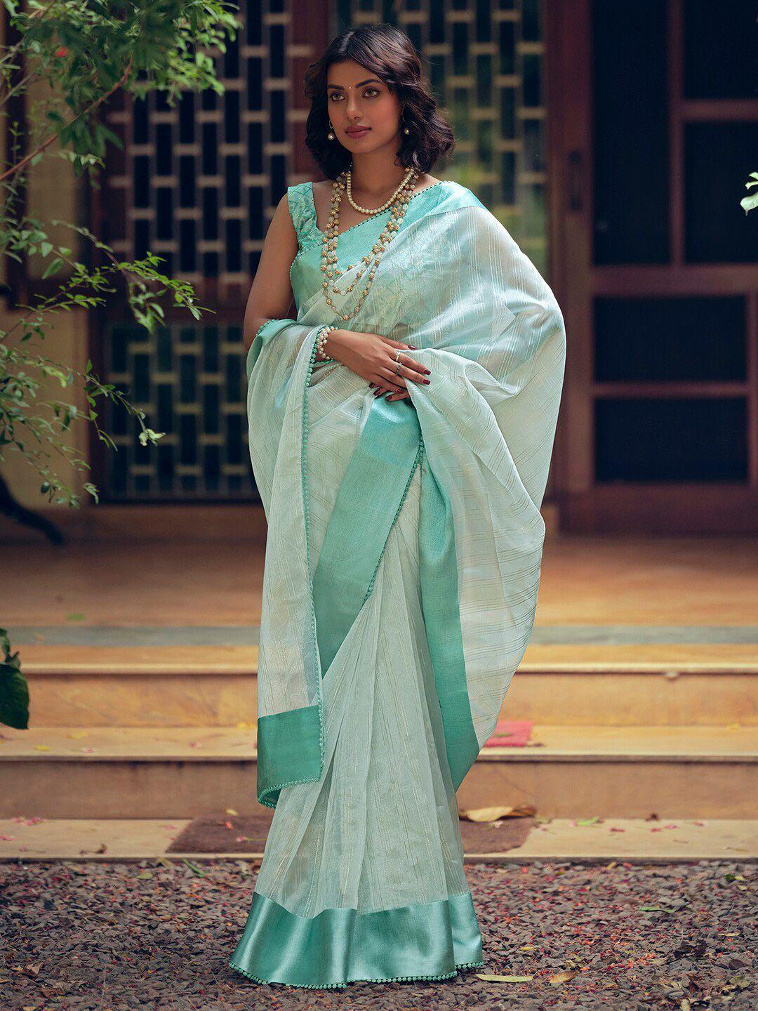 stylee lifestyle striped zari organza saree