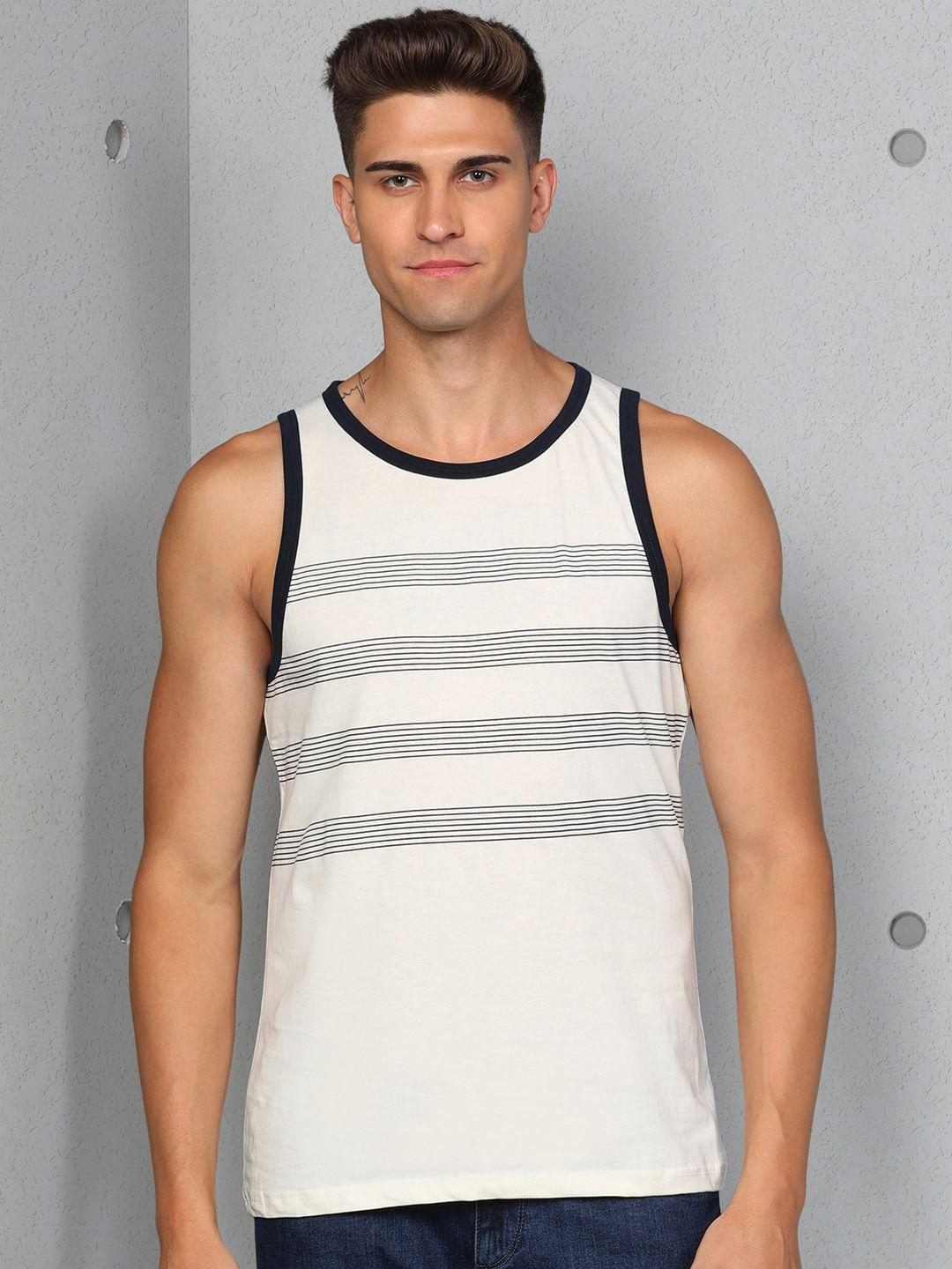 metronaut striped sleeveless pure cotton t-shirt