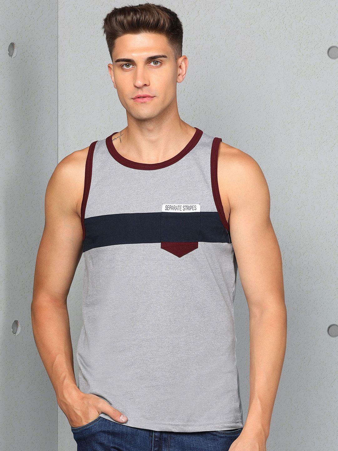 metronaut striped sleeveless pure cotton t-shirt