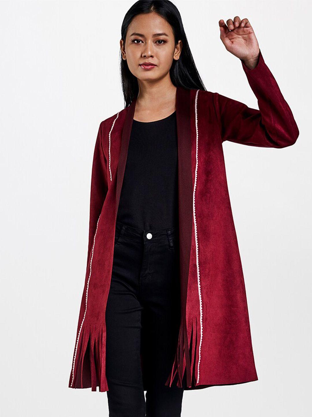 global desi long sleeves front open longline shrug