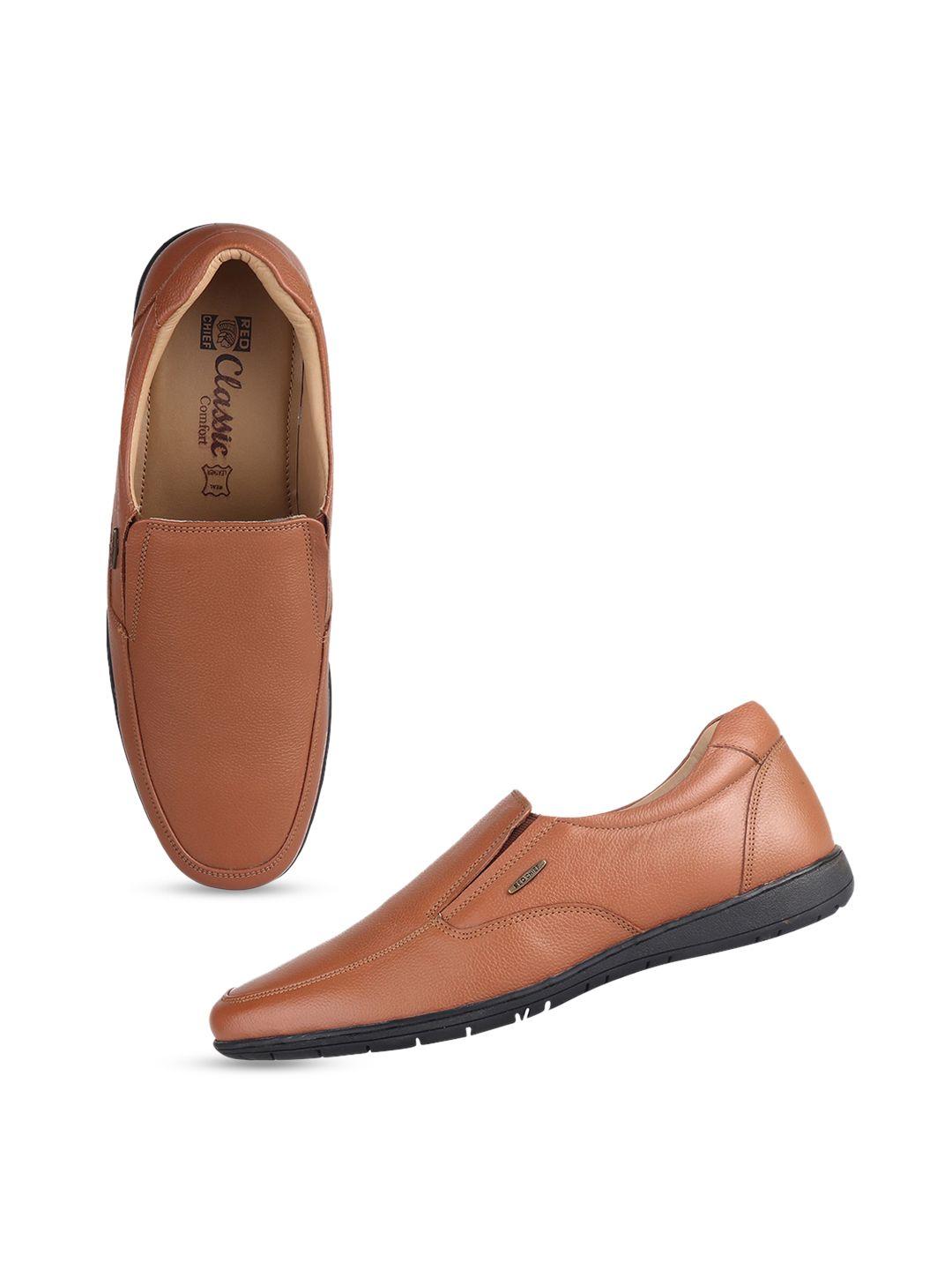 red chief men textured leather formal slip-on shoes