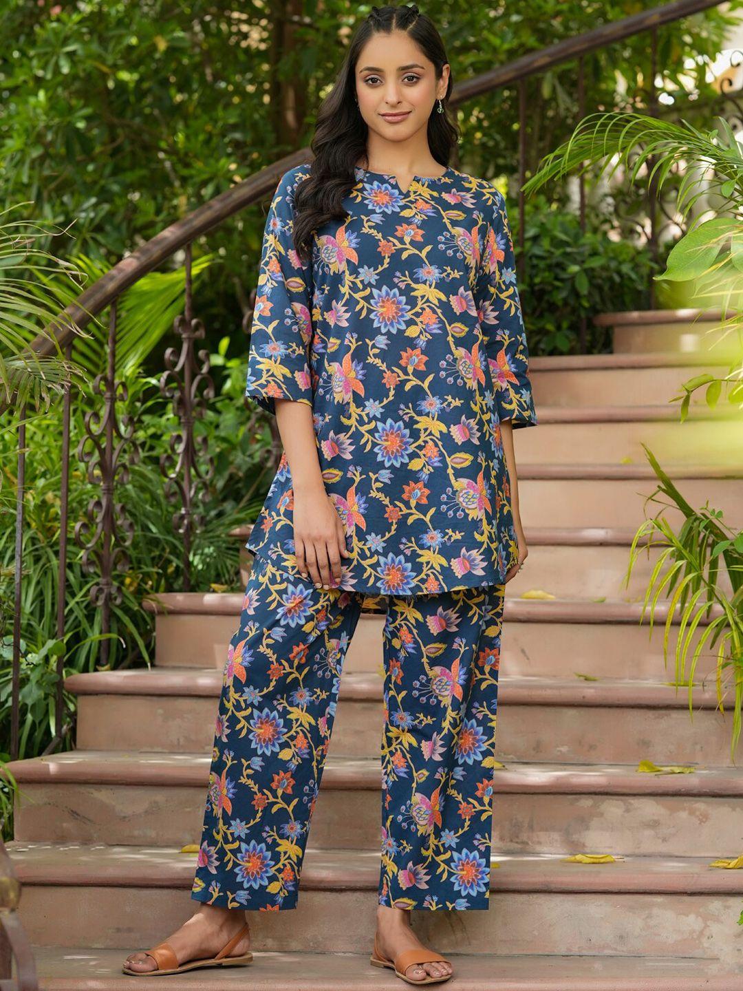 sanskrutihomes printed pure cotton night suit