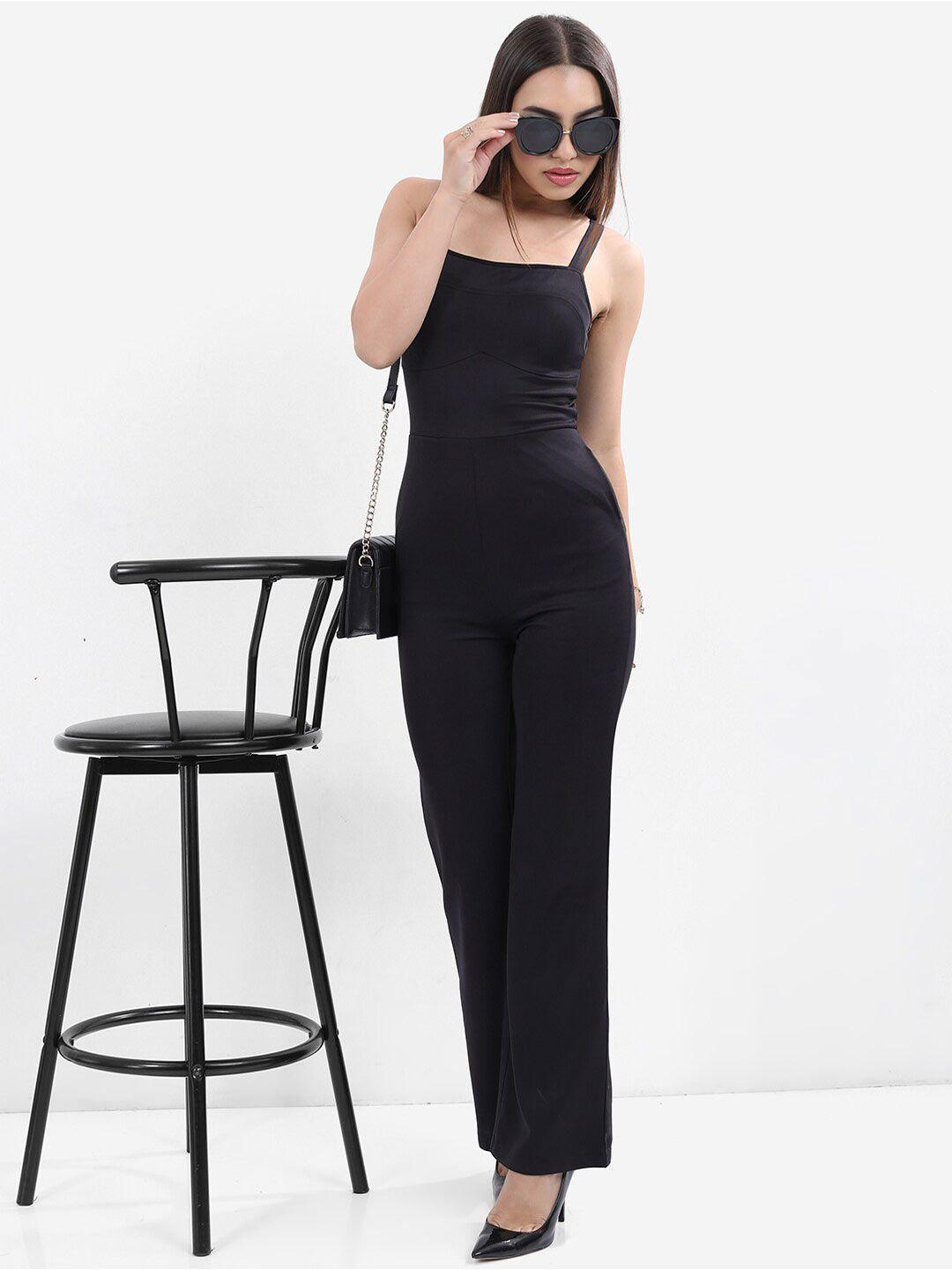 ketch shoulder straps flared leg jumpsuit