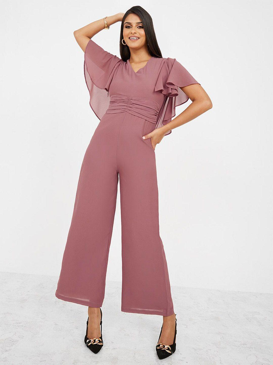 styli flared sleeves basic jumpsuit