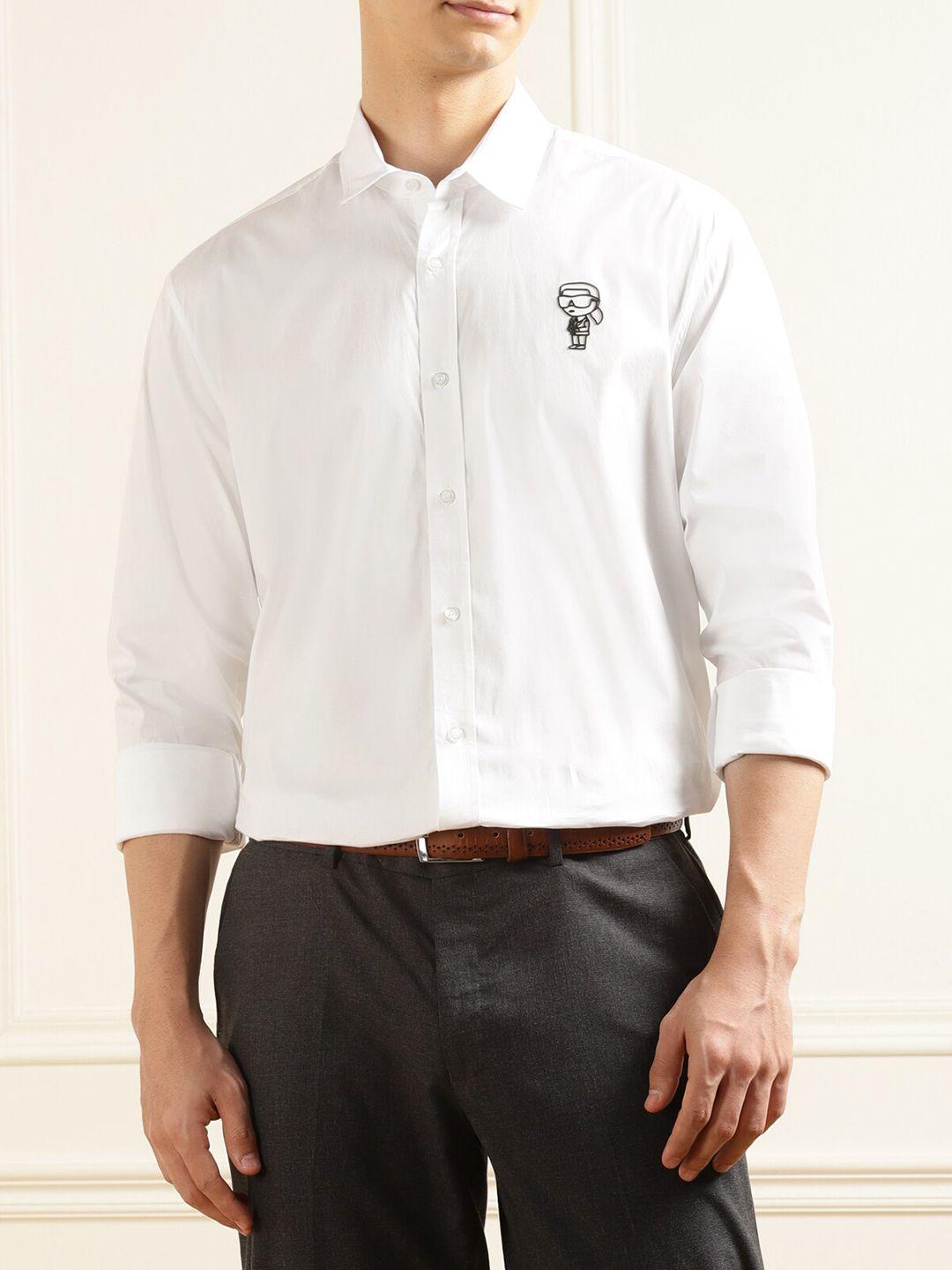 karl lagerfeld spread collar cotton formal shirt