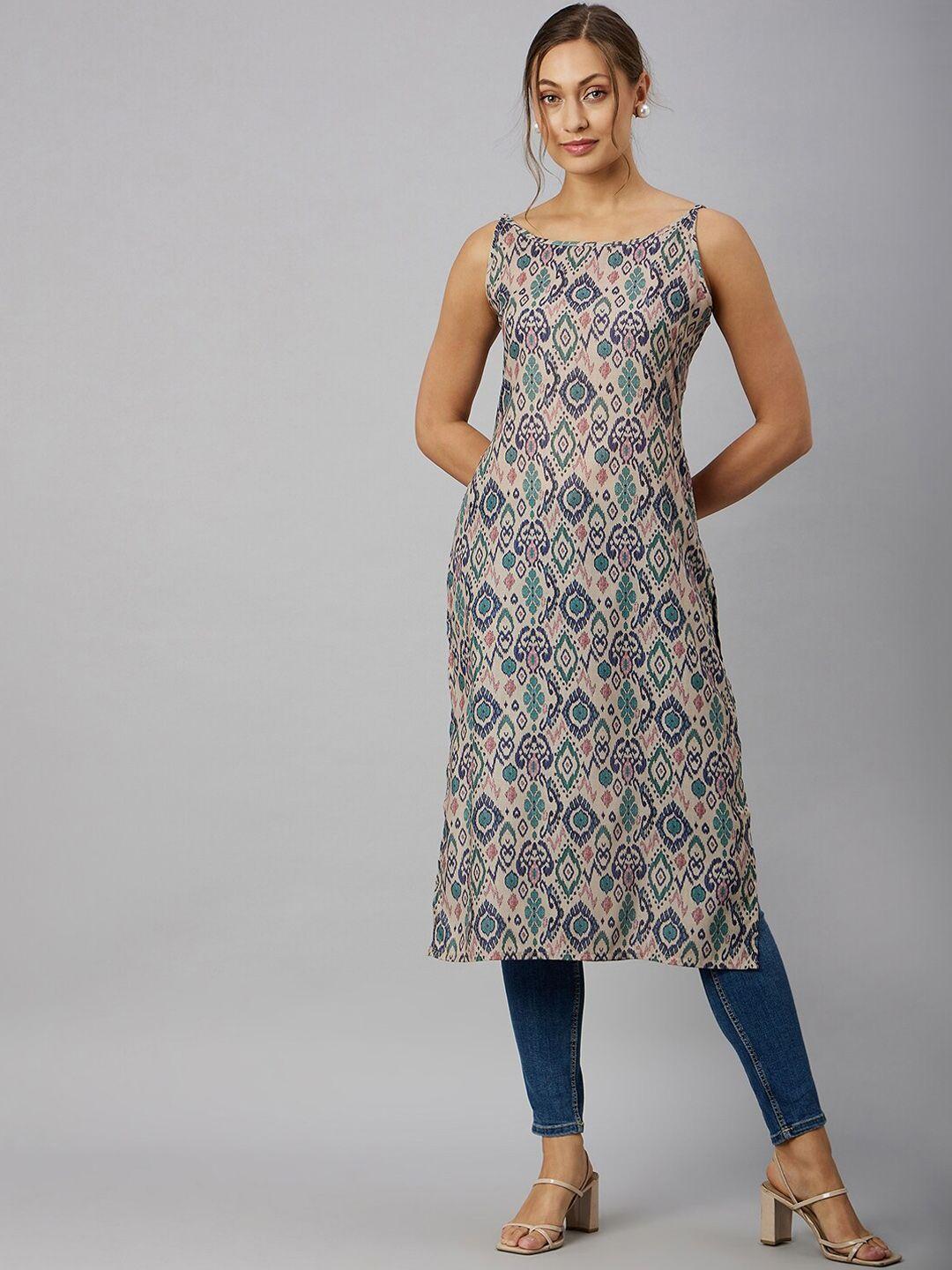 azira shoulder straps ethnic motifs printed kurta