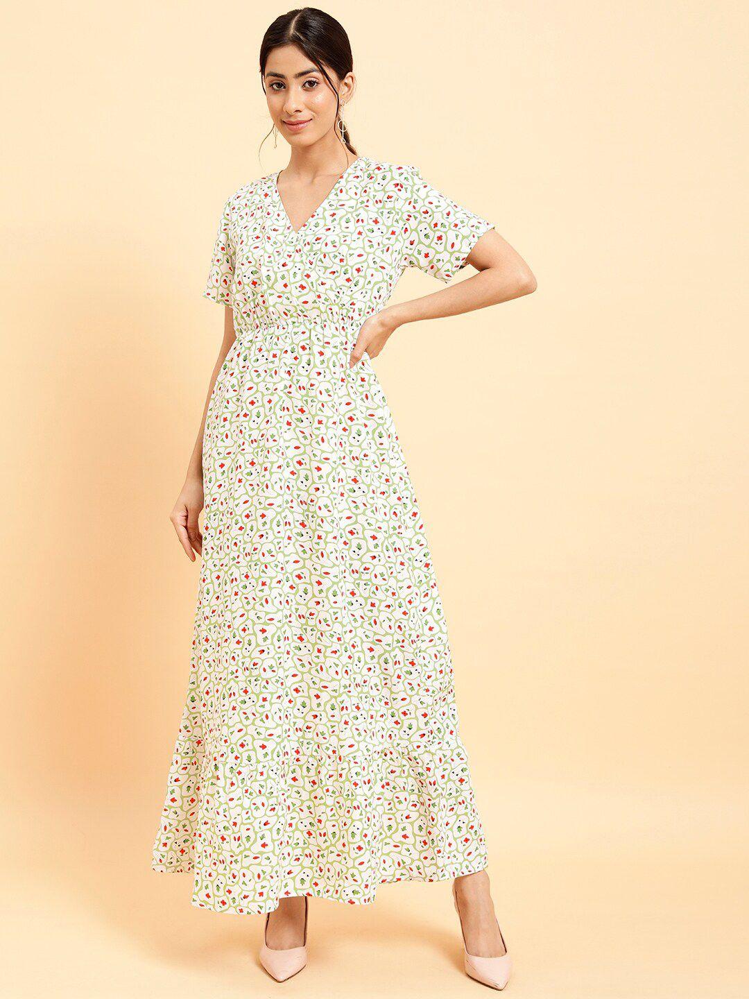 mint street floral print crepe maxi dress