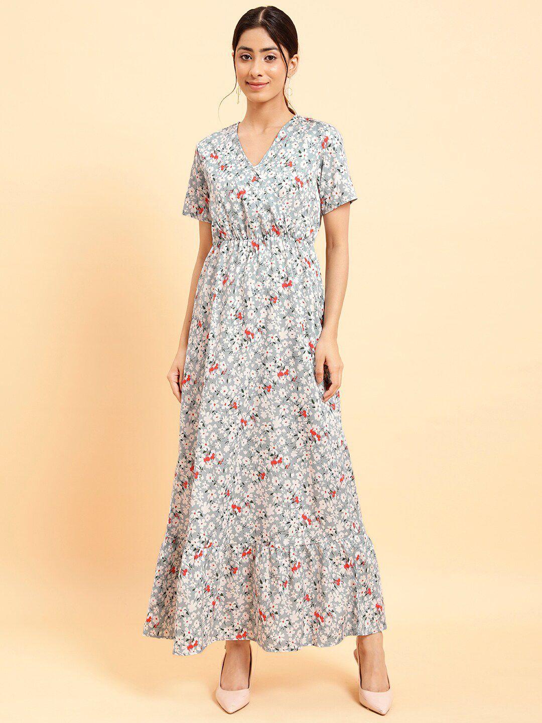 mint street floral print crepe maxi dress