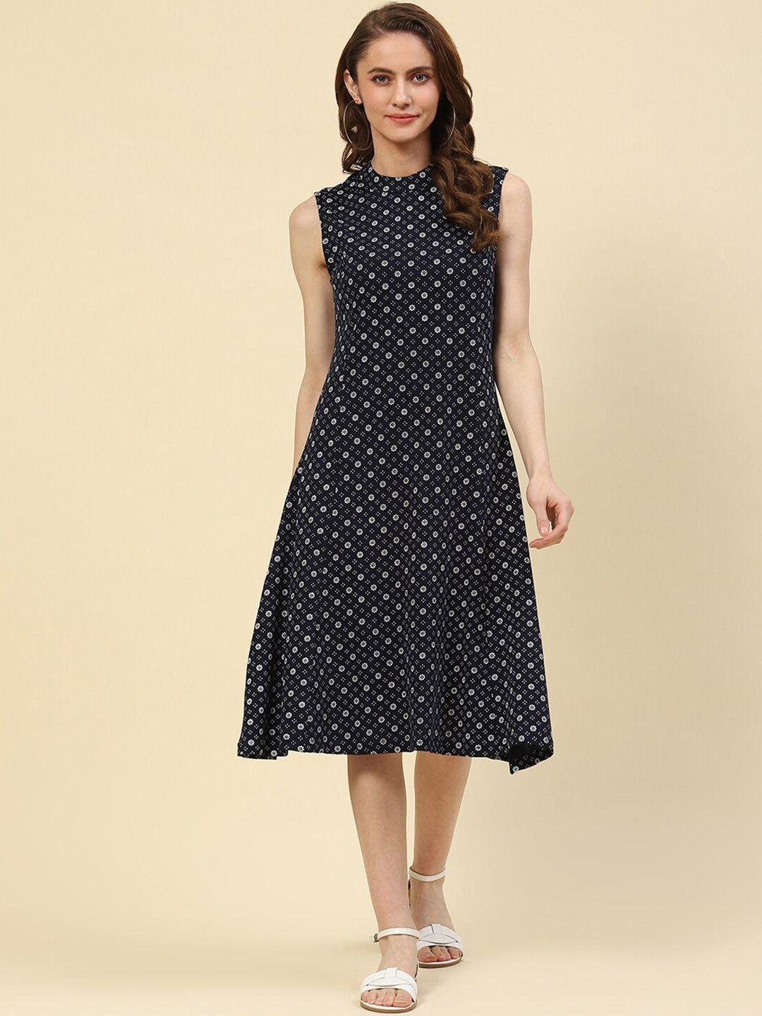 monte carlo floral printed cotton a-line midi dress