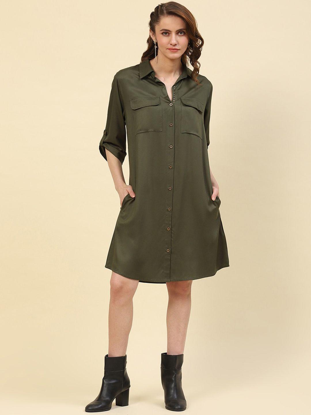 monte carlo shirt collar cotton shirt dress