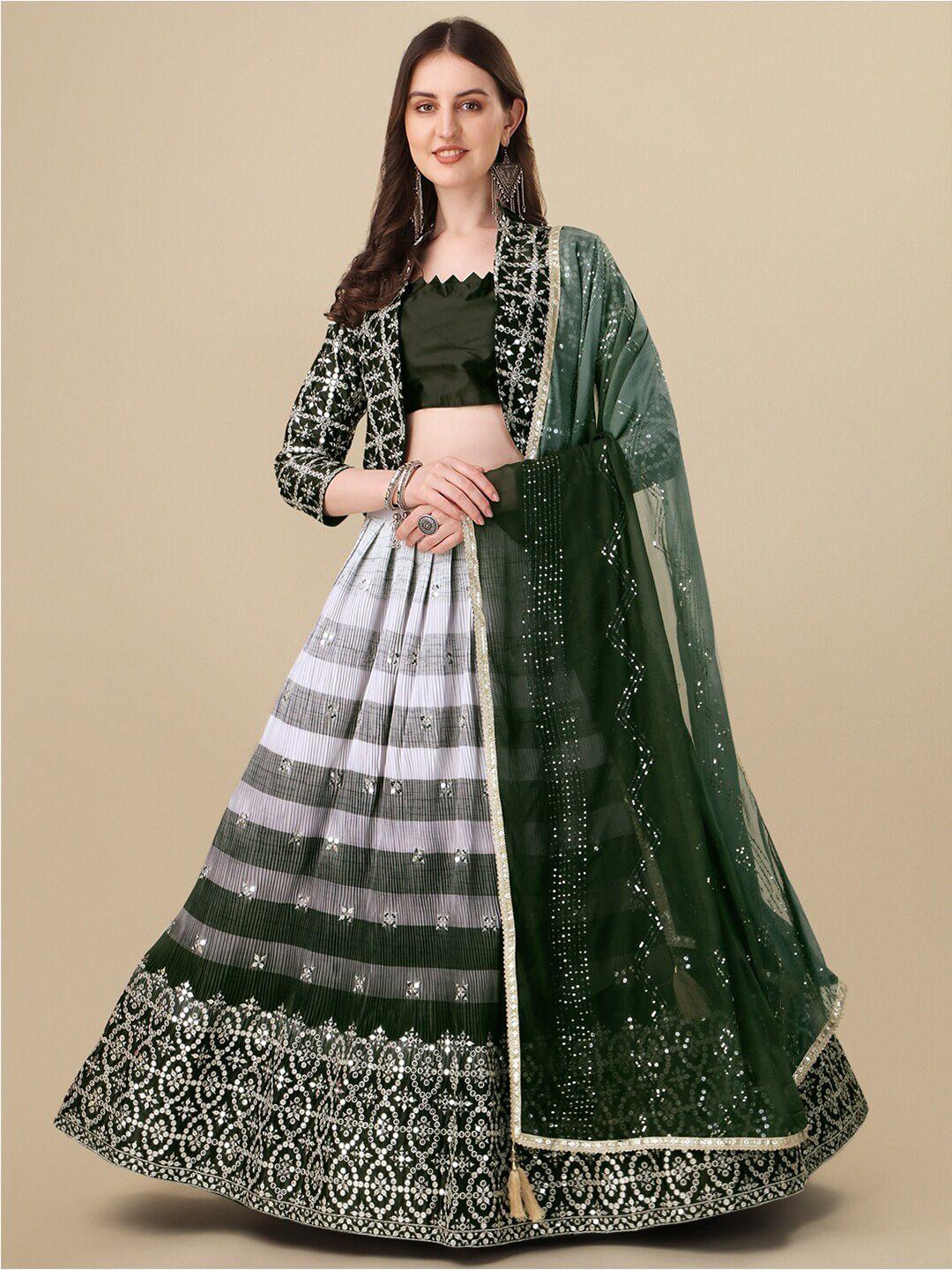 fab viva sequinned semi-stitched lehenga & unstitched blouse with dupatta