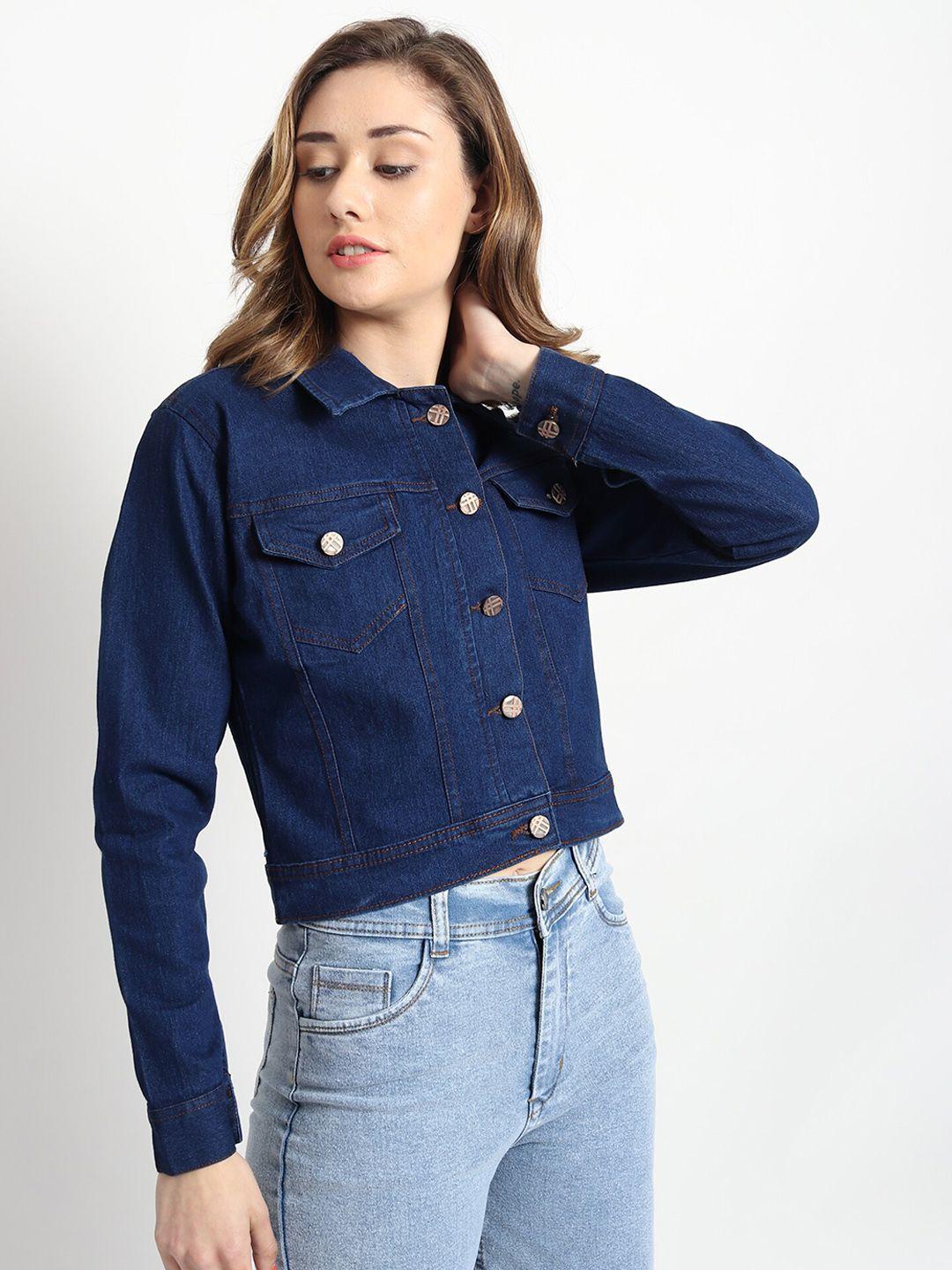 baesd lightweight crop denim jacket