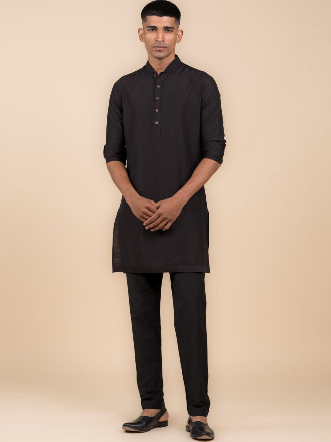 tasva mandarin collar straight short kurta