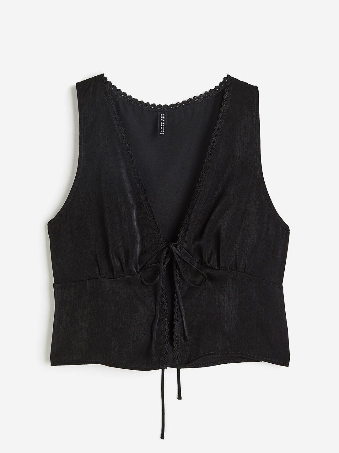 h&m women tie-detail satin vest top