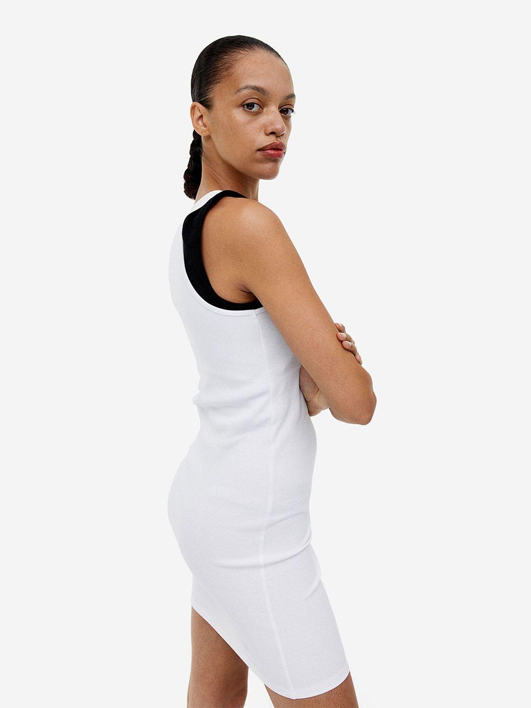 h&m ribbed jersey dress