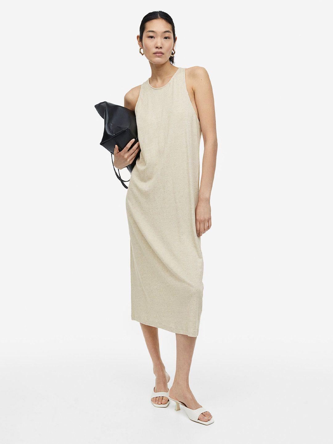 h&m linen-blend dress